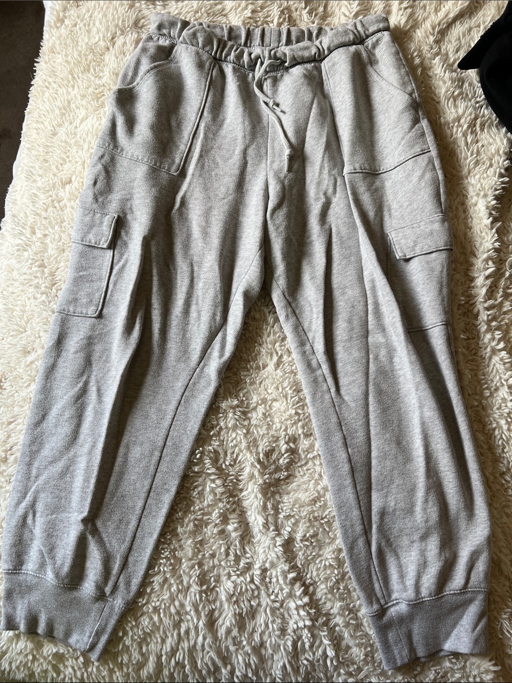 PINK Victoria's Secret Light Gray Cargo Jogger Pants